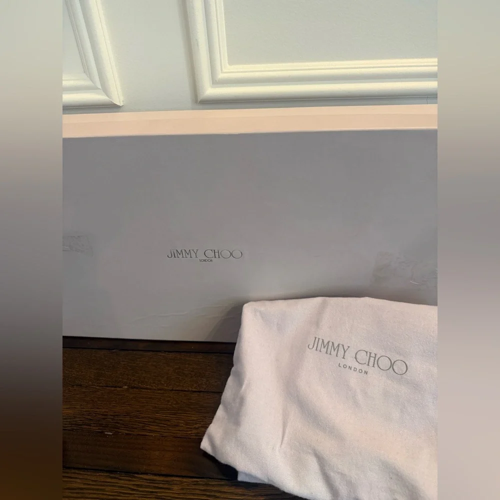 Jimmy Choo Black Leather Knee High Pointed Toe Boots size 34 - Picture 9 of 10